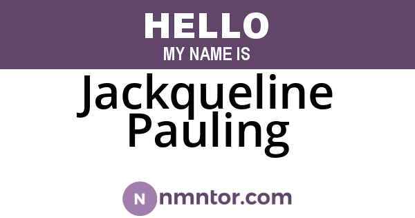 Jackqueline Pauling
