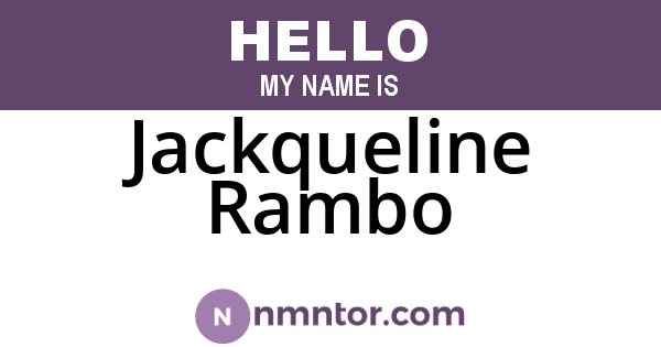 Jackqueline Rambo