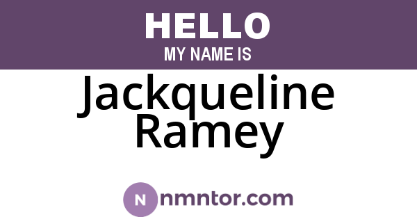 Jackqueline Ramey