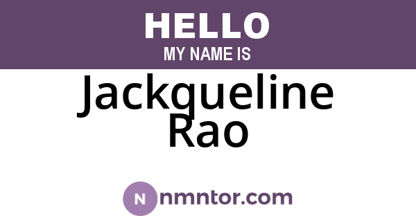 Jackqueline Rao