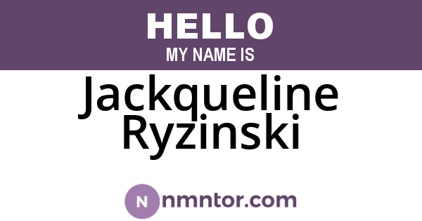 Jackqueline Ryzinski