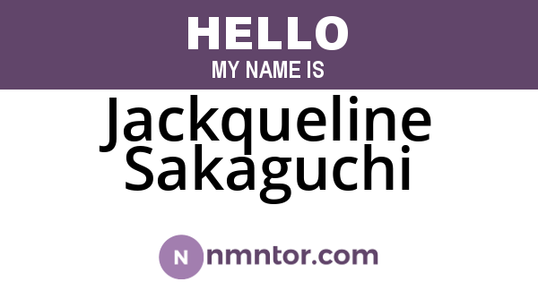 Jackqueline Sakaguchi