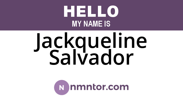 Jackqueline Salvador