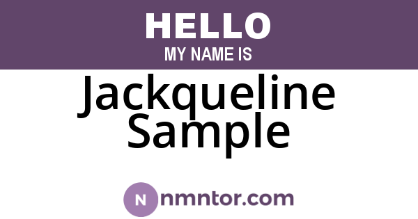 Jackqueline Sample