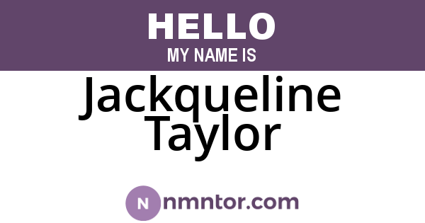 Jackqueline Taylor
