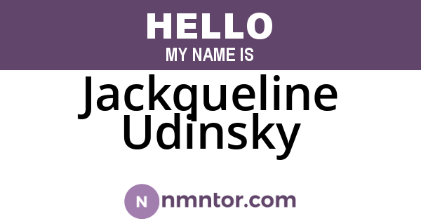 Jackqueline Udinsky