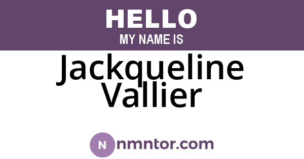 Jackqueline Vallier