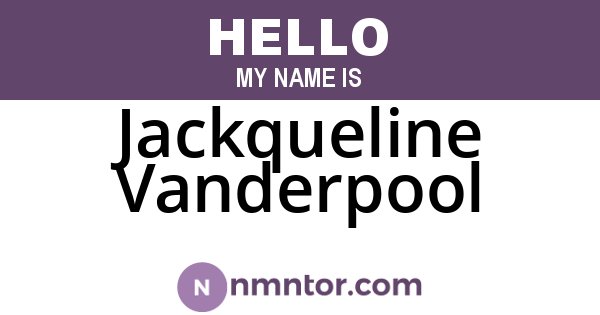 Jackqueline Vanderpool