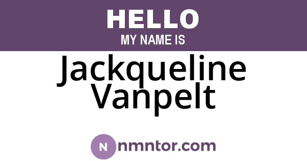 Jackqueline Vanpelt