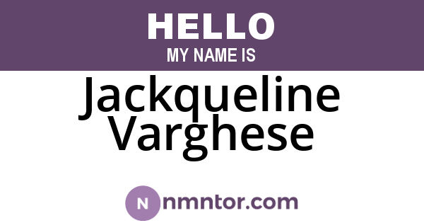 Jackqueline Varghese
