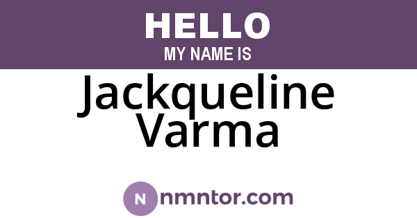 Jackqueline Varma