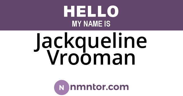 Jackqueline Vrooman