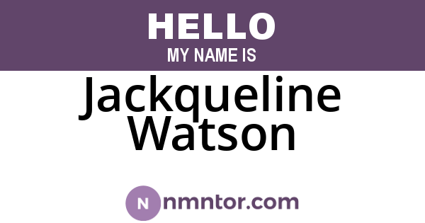 Jackqueline Watson