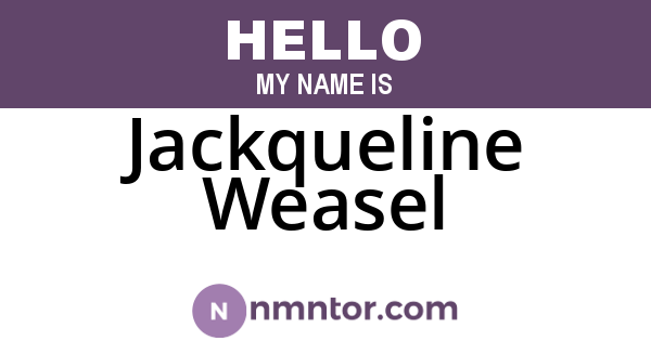 Jackqueline Weasel