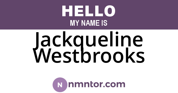 Jackqueline Westbrooks