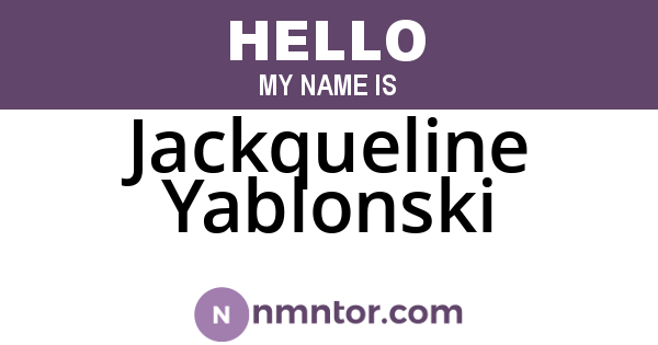 Jackqueline Yablonski