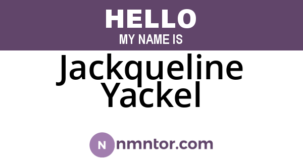 Jackqueline Yackel