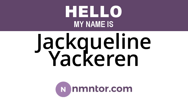 Jackqueline Yackeren