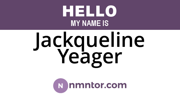 Jackqueline Yeager