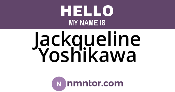 Jackqueline Yoshikawa