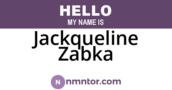Jackqueline Zabka