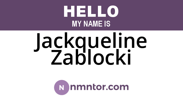 Jackqueline Zablocki