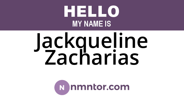 Jackqueline Zacharias