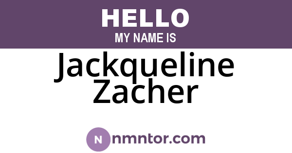 Jackqueline Zacher