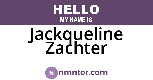 Jackqueline Zachter
