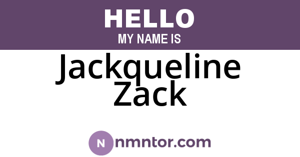 Jackqueline Zack