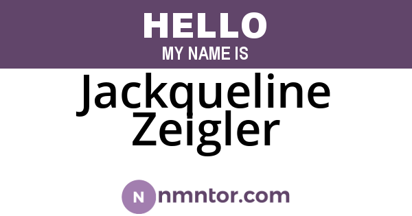 Jackqueline Zeigler