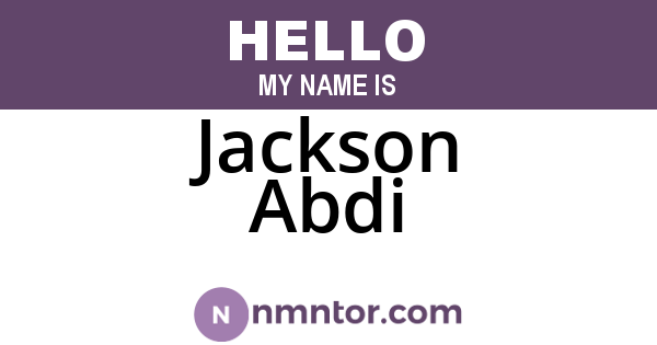 Jackson Abdi