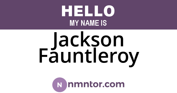 Jackson Fauntleroy