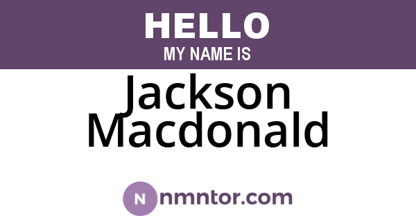 Jackson Macdonald