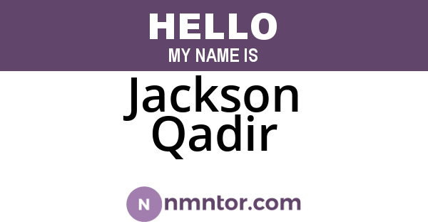 Jackson Qadir