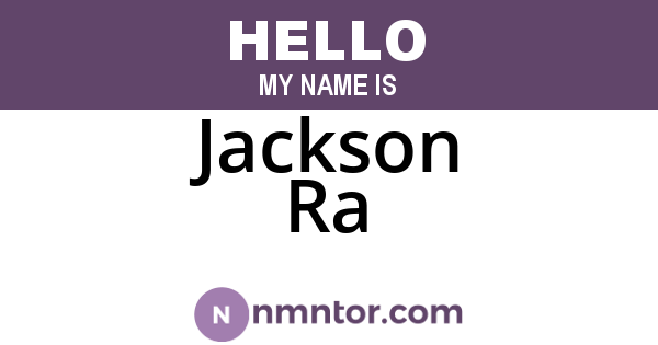 Jackson Ra
