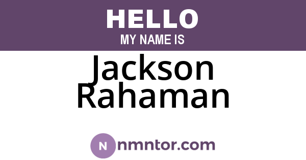 Jackson Rahaman