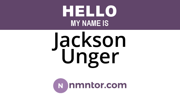 Jackson Unger