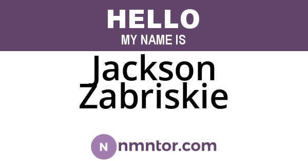 Jackson Zabriskie