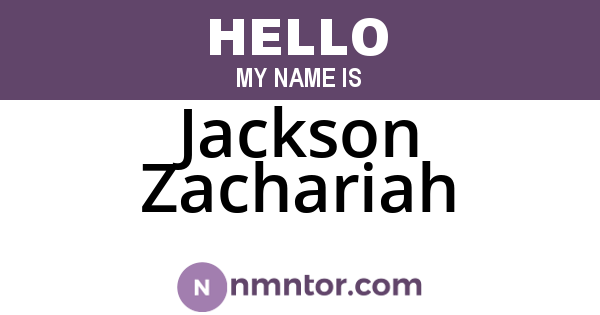 Jackson Zachariah