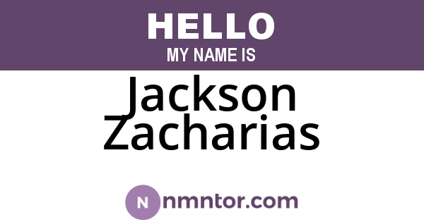 Jackson Zacharias