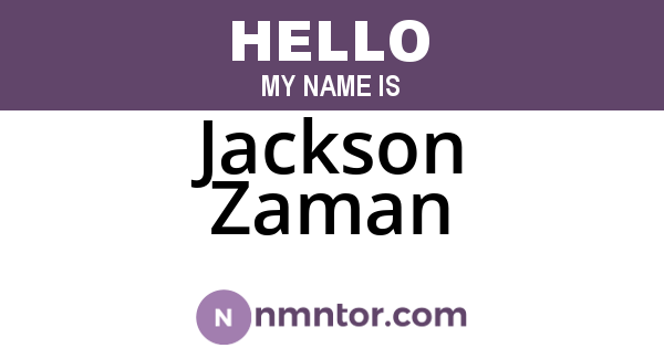 Jackson Zaman
