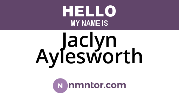 Jaclyn Aylesworth