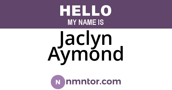 Jaclyn Aymond