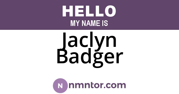 Jaclyn Badger
