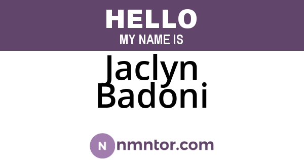 Jaclyn Badoni