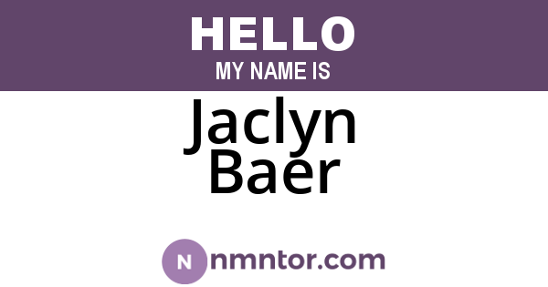 Jaclyn Baer