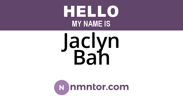 Jaclyn Bah