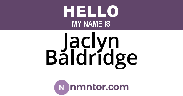 Jaclyn Baldridge