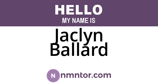 Jaclyn Ballard